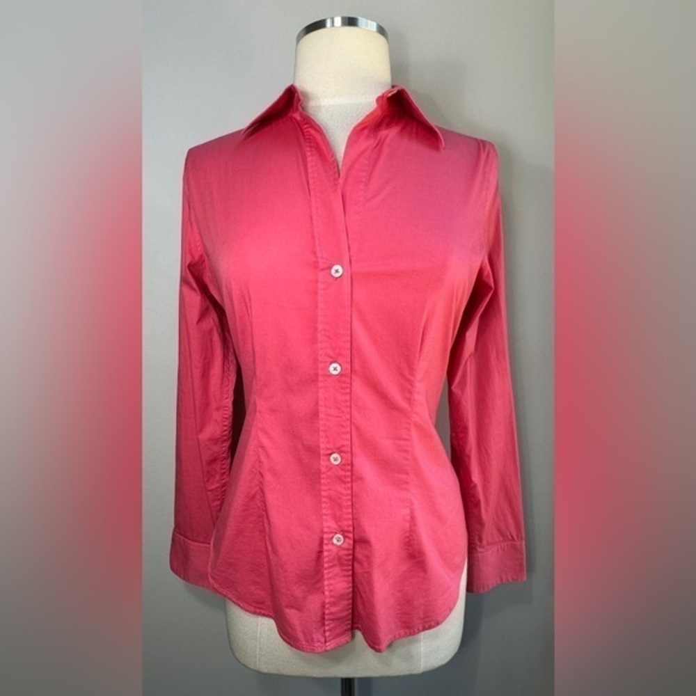 The Limited Fitted Stretch Button-Up Shirt – Salmon Pink, Size Medium